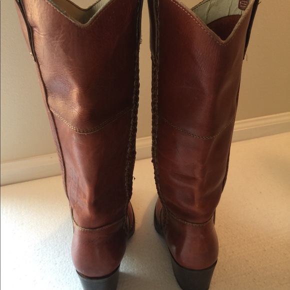 Cowboy Boots🌷Rust Leather Sz 6.5 Height 15 - Picture 7 of 8